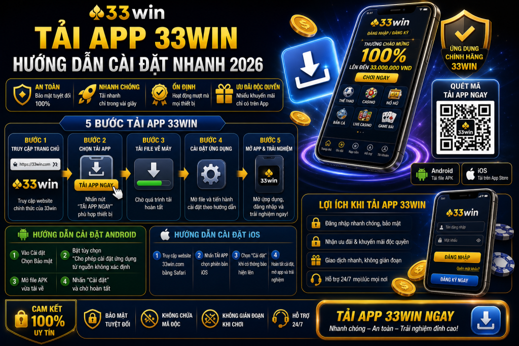 Tải App 33win – Hướng Dẫn Cài Đặt Nhanh 2026